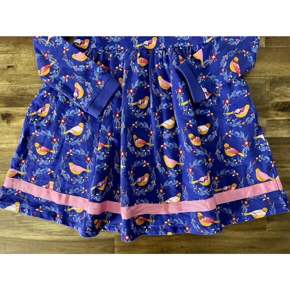 NEW Matilda Jane Moments With You Partridge Bird Floral Purple Long Sleeve Dress - Picture 4 of 7